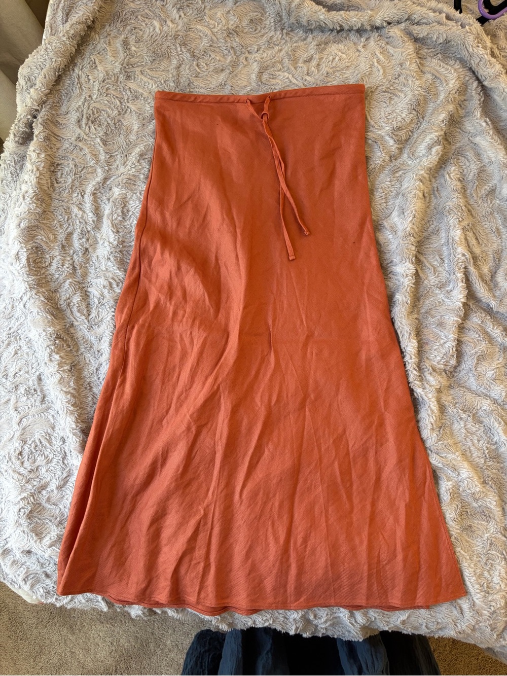 Madewell Rust Drawstring Midi Skirt